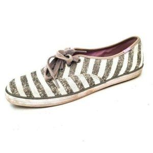Keds Womens Sneakers Shoes Size 7 Striped Gray White Canvas Athletic Comfort